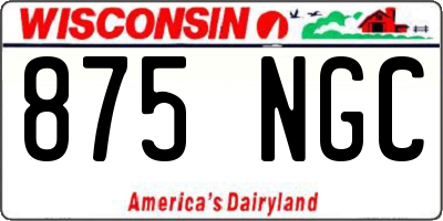 WI license plate 875NGC
