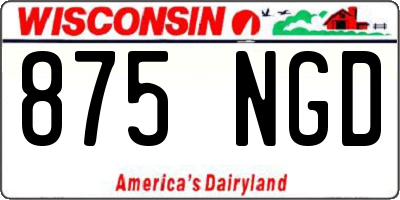WI license plate 875NGD