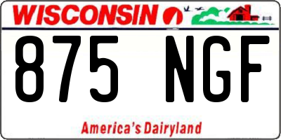 WI license plate 875NGF