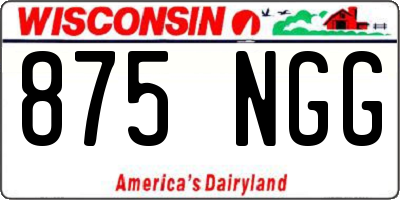 WI license plate 875NGG