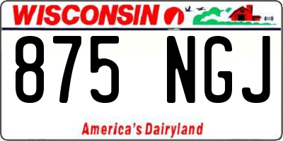 WI license plate 875NGJ