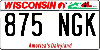 WI license plate 875NGK