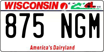 WI license plate 875NGM