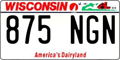 WI license plate 875NGN