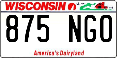 WI license plate 875NGO