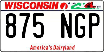 WI license plate 875NGP