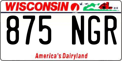 WI license plate 875NGR