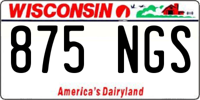 WI license plate 875NGS