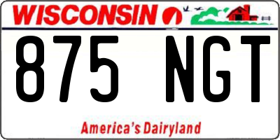 WI license plate 875NGT