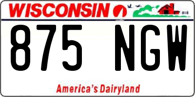 WI license plate 875NGW