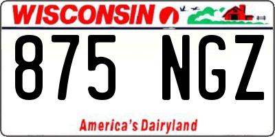 WI license plate 875NGZ