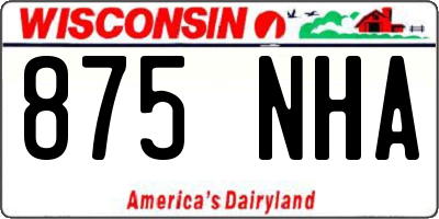 WI license plate 875NHA