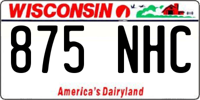 WI license plate 875NHC