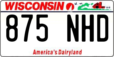 WI license plate 875NHD