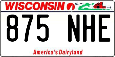 WI license plate 875NHE