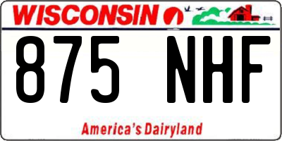 WI license plate 875NHF