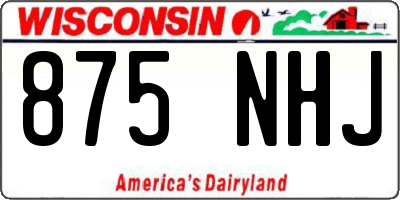 WI license plate 875NHJ