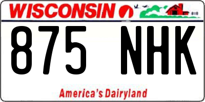 WI license plate 875NHK
