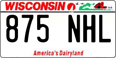 WI license plate 875NHL