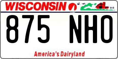 WI license plate 875NHO