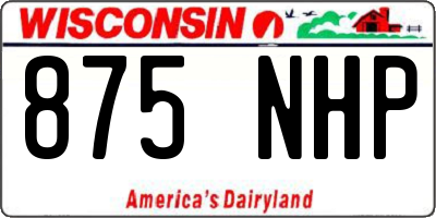 WI license plate 875NHP