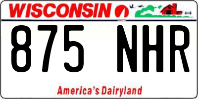 WI license plate 875NHR