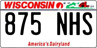 WI license plate 875NHS