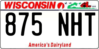 WI license plate 875NHT