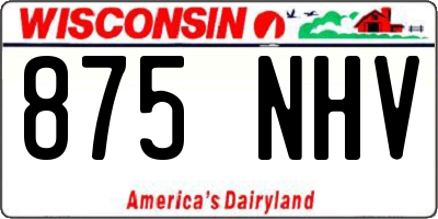 WI license plate 875NHV