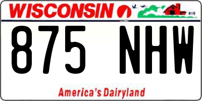 WI license plate 875NHW