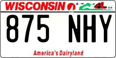 WI license plate 875NHY