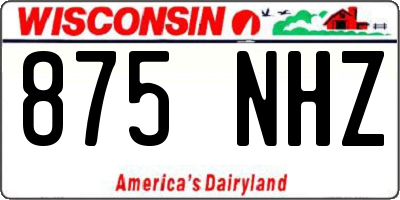 WI license plate 875NHZ