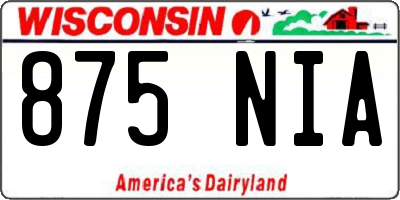 WI license plate 875NIA