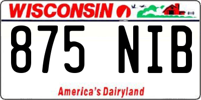 WI license plate 875NIB