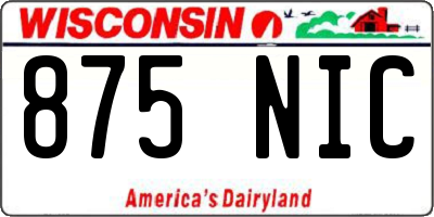 WI license plate 875NIC
