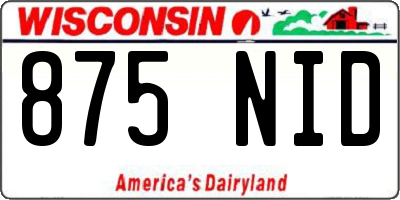 WI license plate 875NID