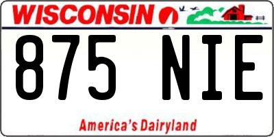 WI license plate 875NIE