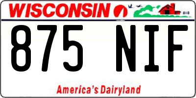WI license plate 875NIF