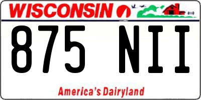 WI license plate 875NII