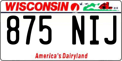 WI license plate 875NIJ