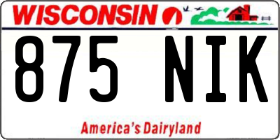 WI license plate 875NIK