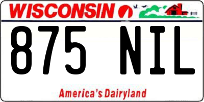 WI license plate 875NIL
