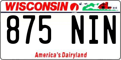 WI license plate 875NIN