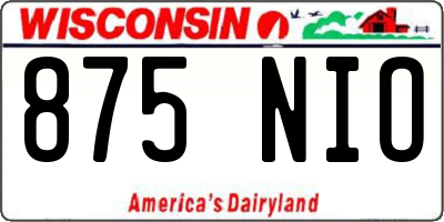 WI license plate 875NIO