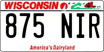 WI license plate 875NIR