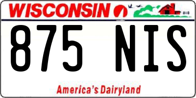 WI license plate 875NIS