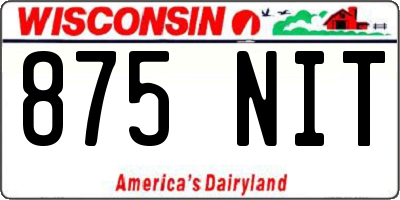 WI license plate 875NIT