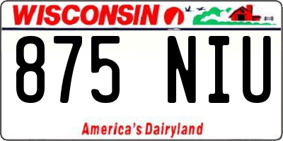 WI license plate 875NIU