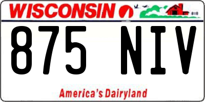 WI license plate 875NIV
