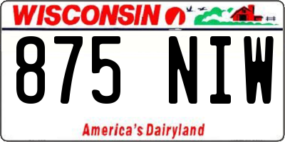 WI license plate 875NIW